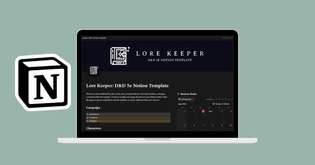 Lorekeeper D&D 5e Notion Template