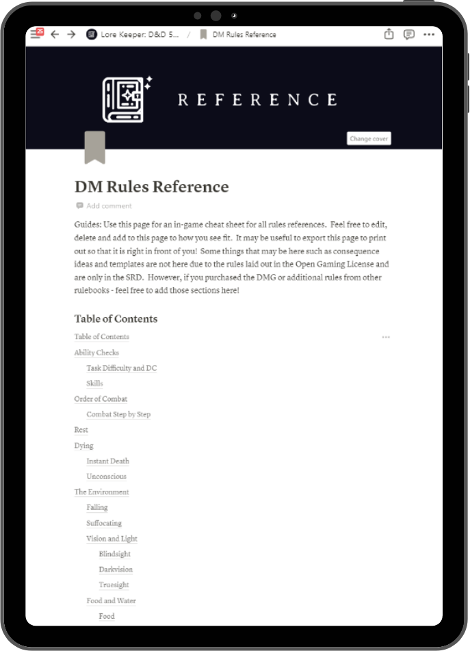 DnD Notion Template Related Databases