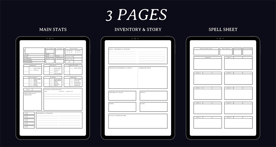 Minimal D&D Character Sheet 2