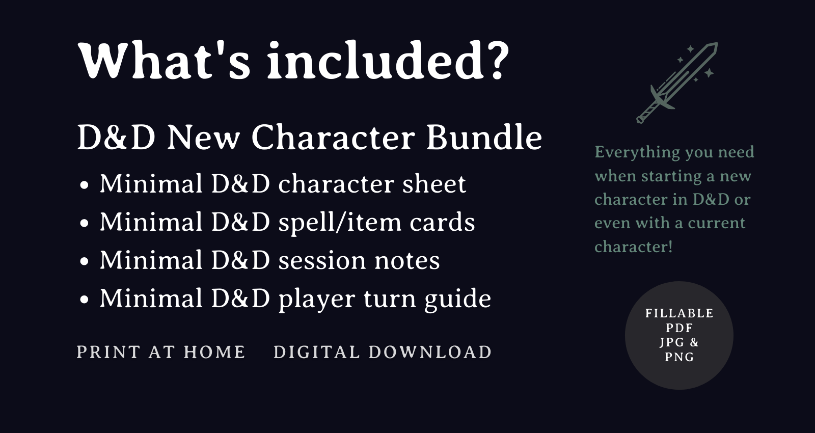 D&D New Character Bundle 1
