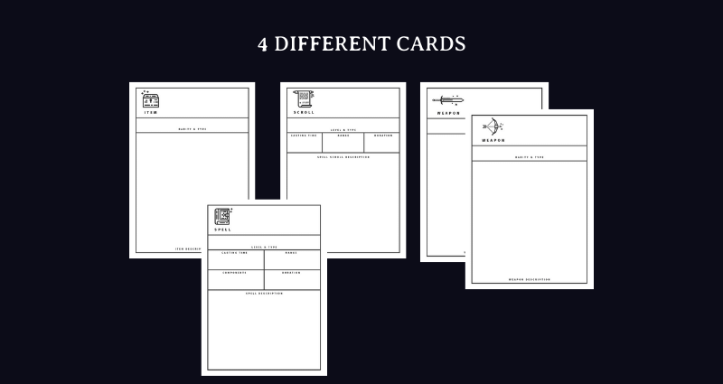 Minimal D&D Spell and Item Cards 8