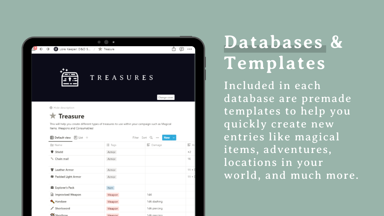 Lore Keeper 5e Notion Template 1