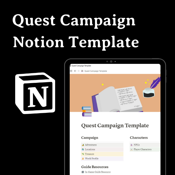 Quest Campaign Template for Notion